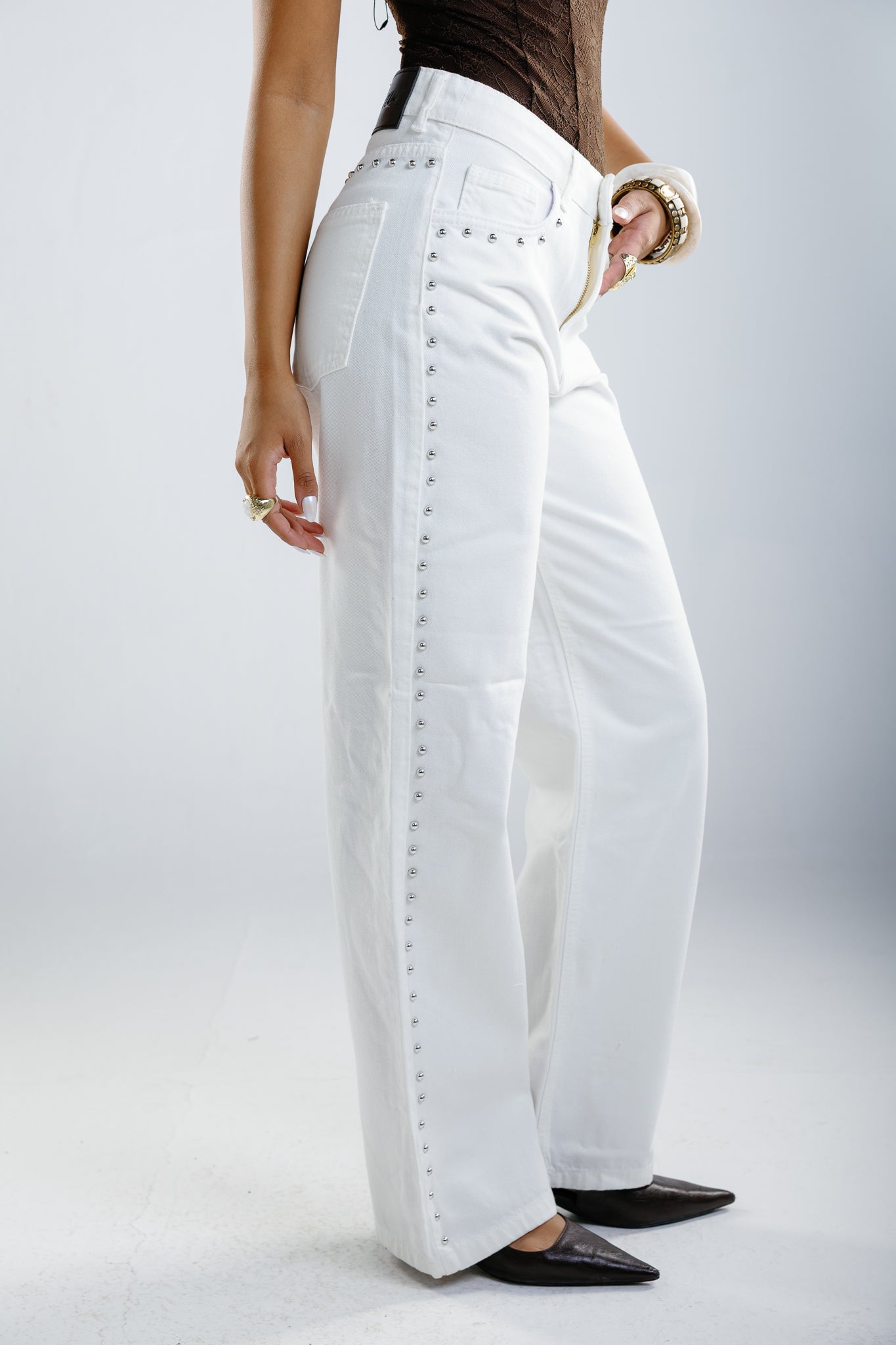studded white