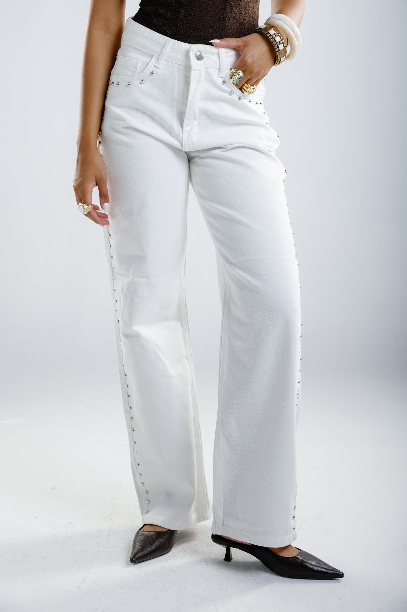 studded white