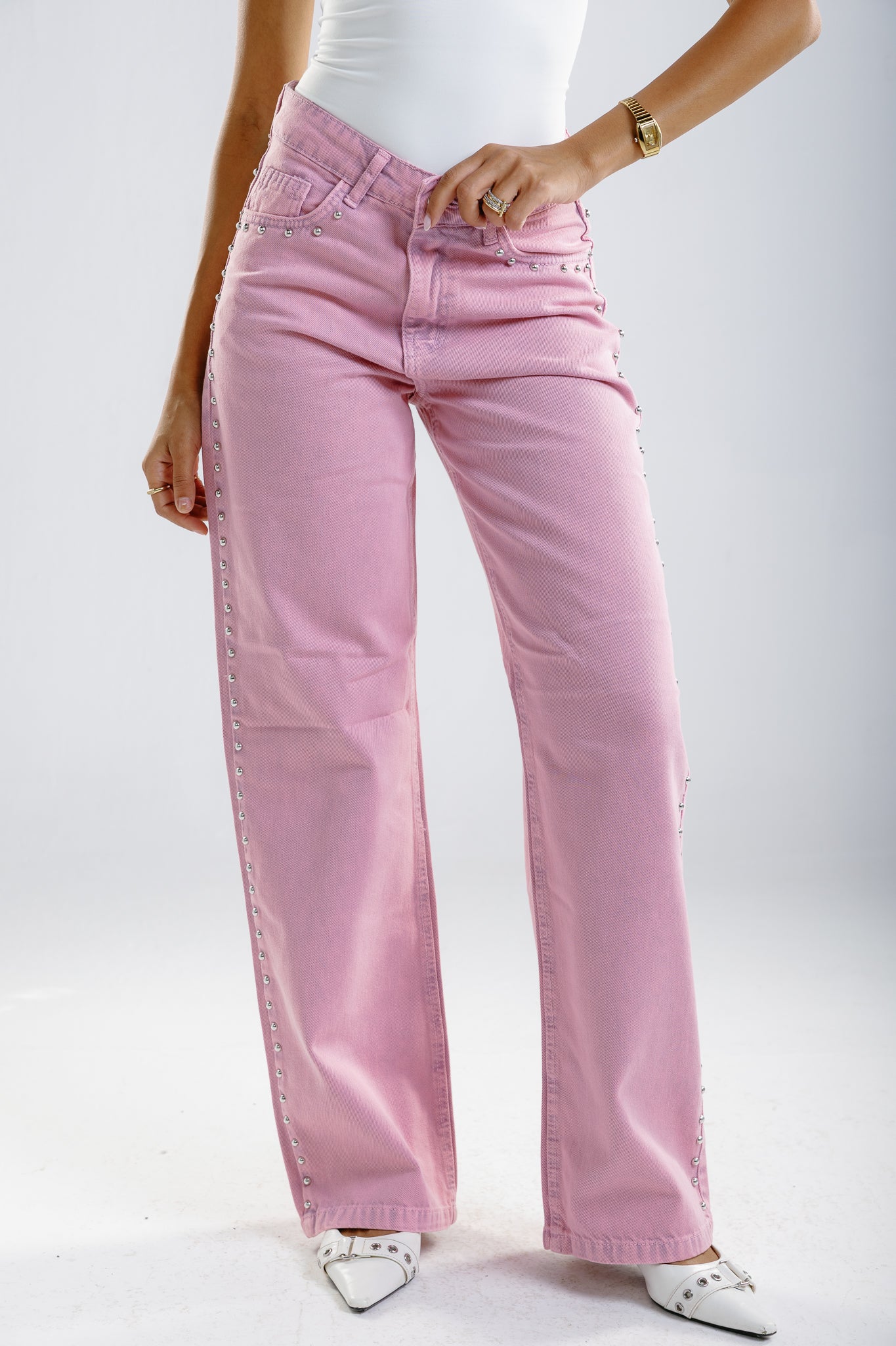 studded pink