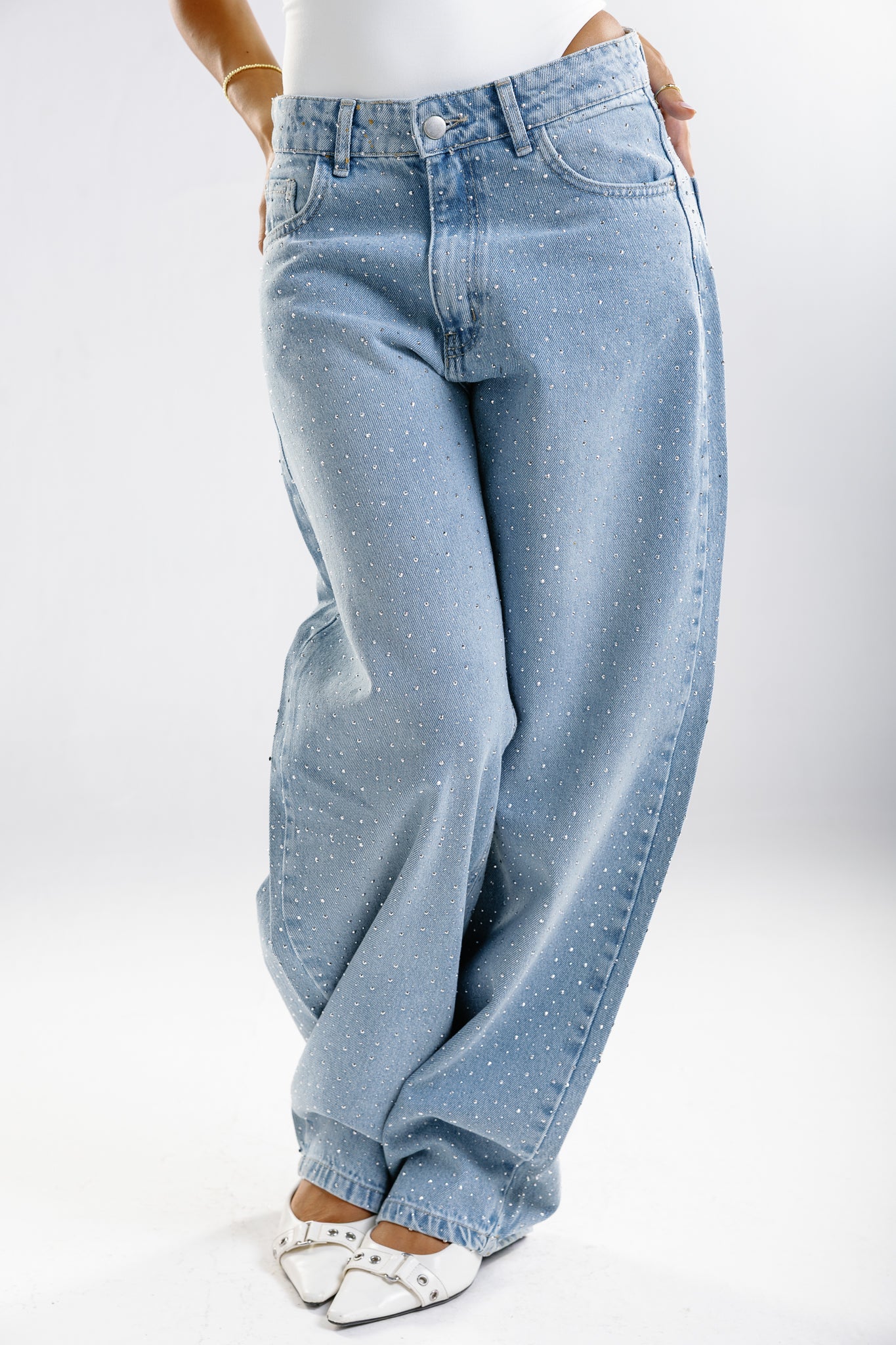 shimmery jeans