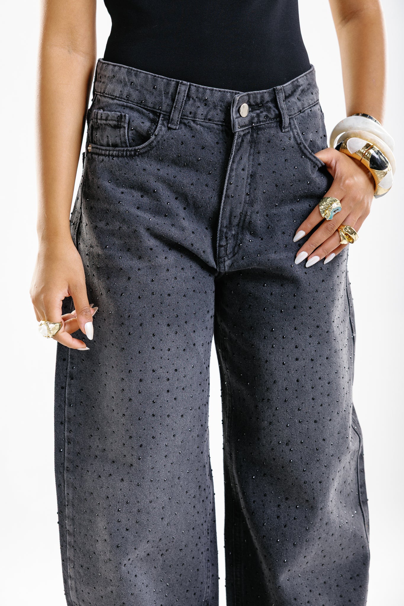 shimmery jeans grey