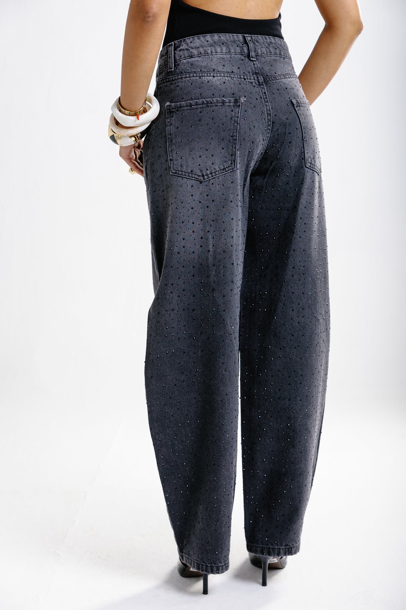 shimmery jeans grey