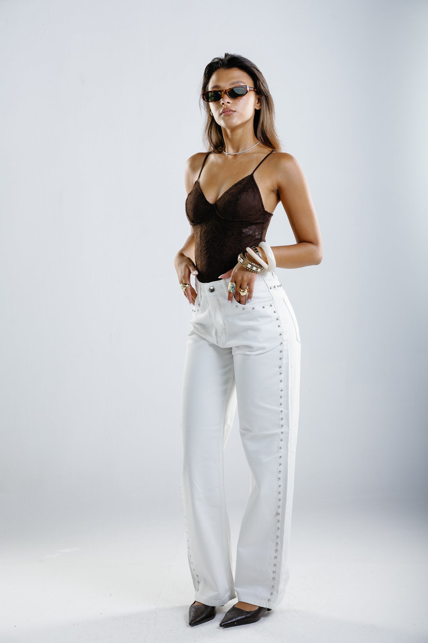 studded white