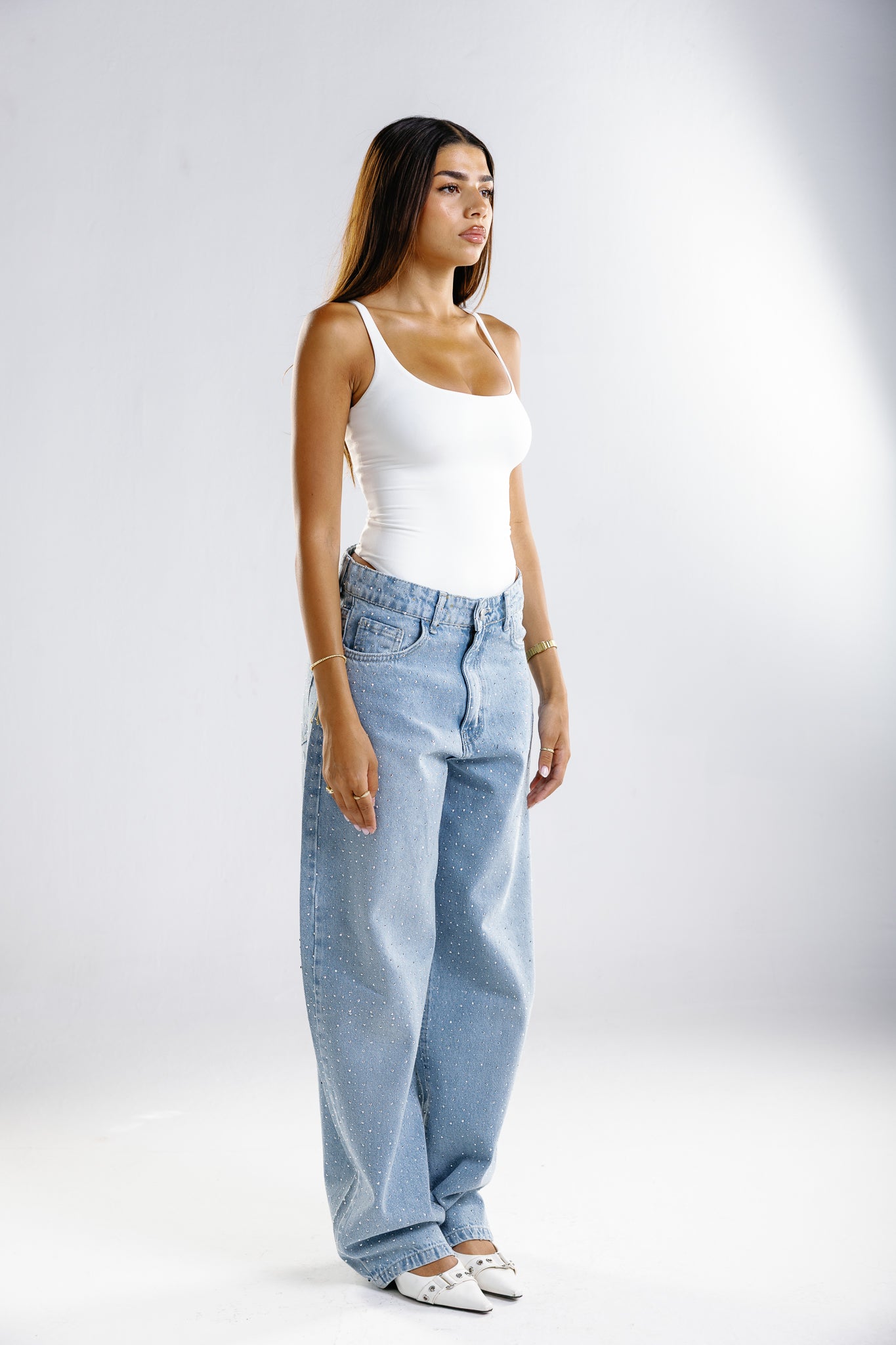 shimmery jeans