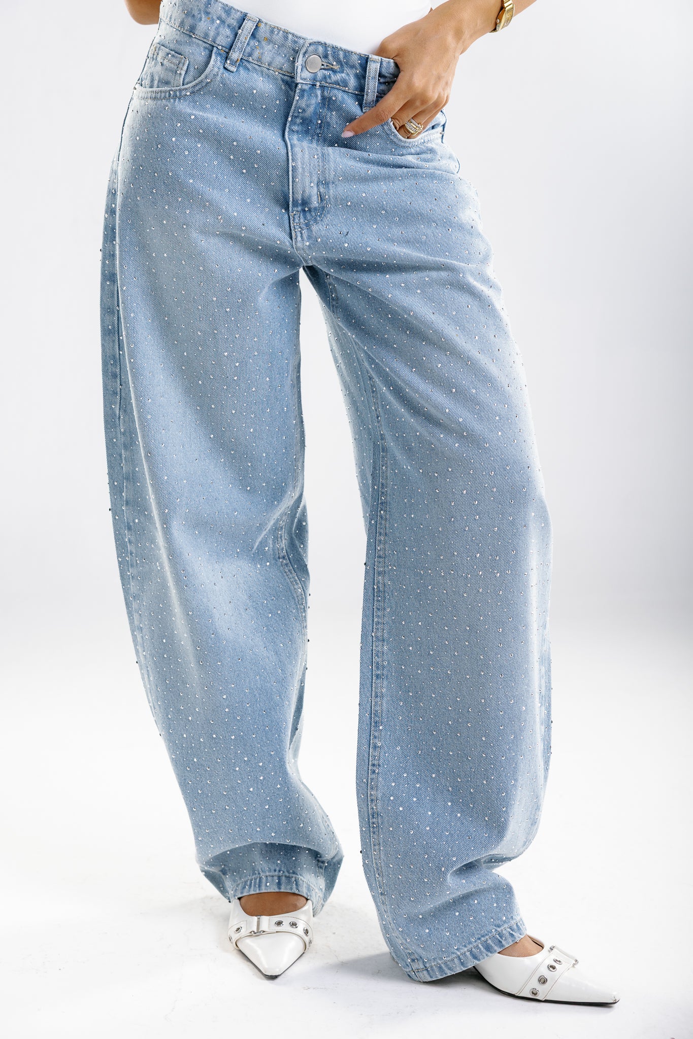 shimmery jeans